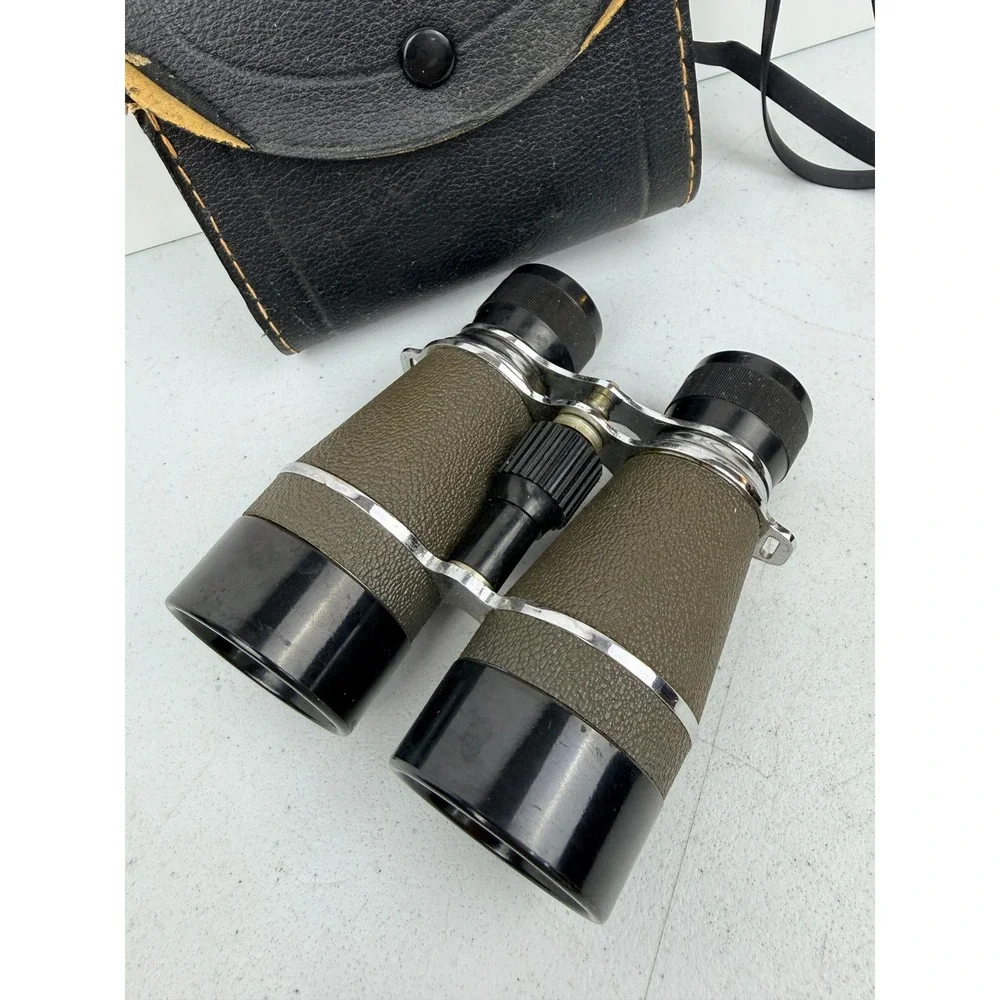 Vintage Empire 4x40 Binoculars Made in Japan Olive Green Case Sports Glasses BX